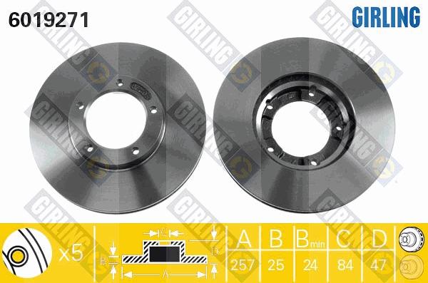 Girling 6019271 - Bremžu diski adetalas.lv