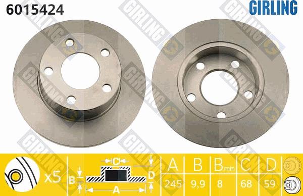 Girling 6015424 - Bremžu diski adetalas.lv