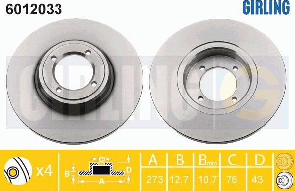 Girling 6012033 - Bremžu diski adetalas.lv