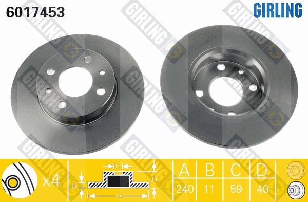 Girling 6017453 - Bremžu diski adetalas.lv