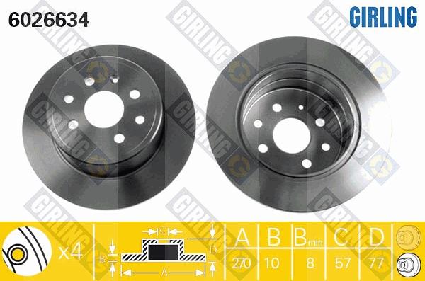 Girling 6026634 - Bremžu diski adetalas.lv