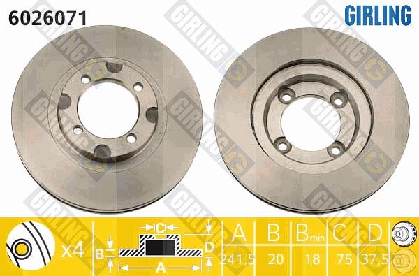 Girling 6026071 - Bremžu diski adetalas.lv