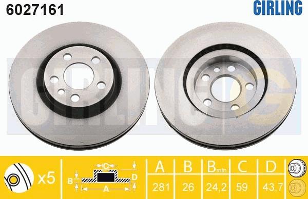 Girling 6027161 - Bremžu diski adetalas.lv