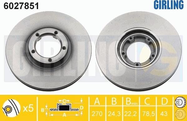 Girling 6027851 - Bremžu diski adetalas.lv