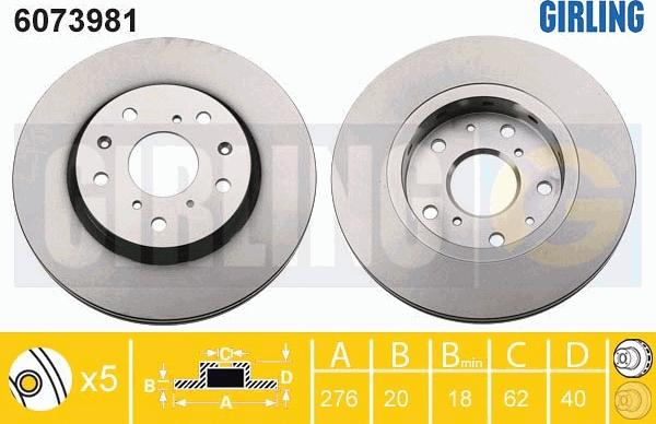 Girling 6073981 - Bremžu diski adetalas.lv