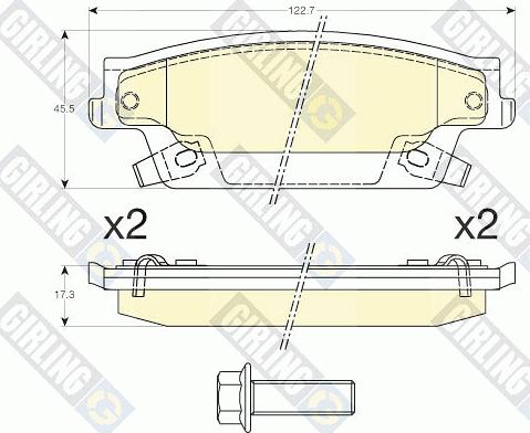 Girling 6144527 - Bremžu uzliku kompl., Disku bremzes adetalas.lv