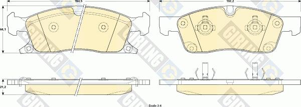 Girling 6146042 - Bremžu uzliku kompl., Disku bremzes adetalas.lv