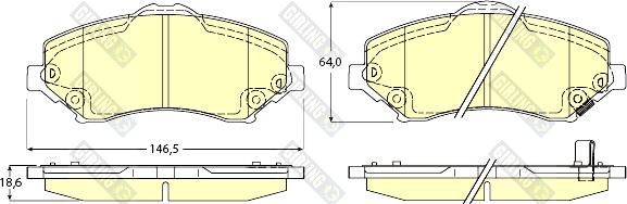 Girling 6146059 - Bremžu uzliku kompl., Disku bremzes adetalas.lv