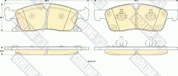 Girling 6146032 - Bremžu uzliku kompl., Disku bremzes adetalas.lv