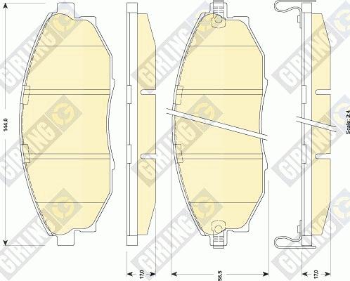 Girling 6141799 - Bremžu uzliku kompl., Disku bremzes adetalas.lv