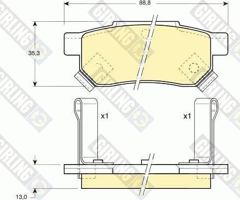 Girling 6104999 - Bremžu uzliku kompl., Disku bremzes adetalas.lv