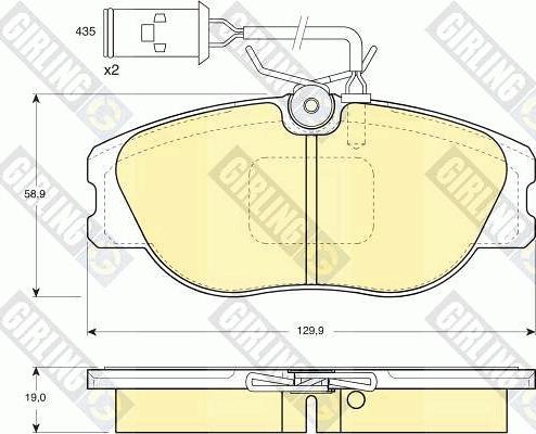 Girling 6104831 - Bremžu uzliku kompl., Disku bremzes adetalas.lv