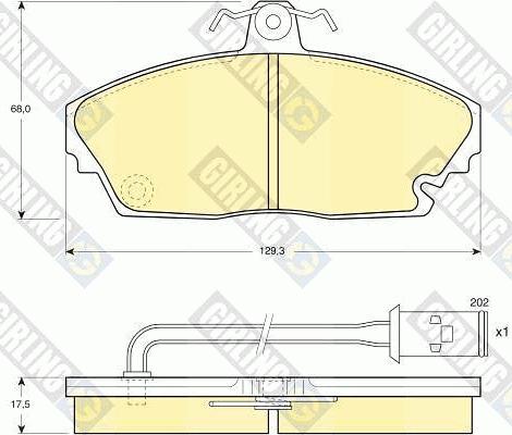 Girling 6104791 - Bremžu uzliku kompl., Disku bremzes adetalas.lv