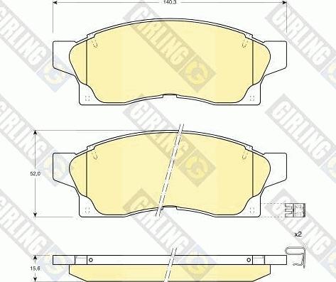 Girling 6108779 - Bremžu uzliku kompl., Disku bremzes adetalas.lv