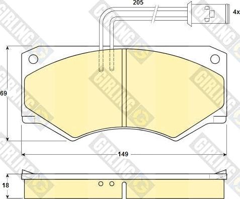 Girling 6103909 - Bremžu uzliku kompl., Disku bremzes adetalas.lv