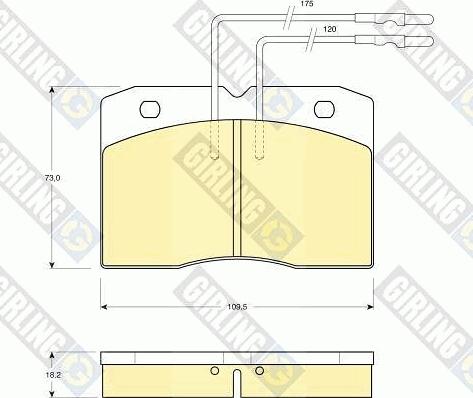 Girling 6103439 - Bremžu uzliku kompl., Disku bremzes adetalas.lv