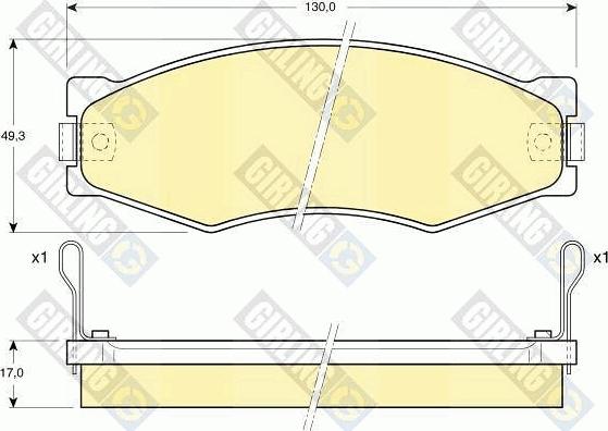 Girling 6103679 - Bremžu uzliku kompl., Disku bremzes adetalas.lv