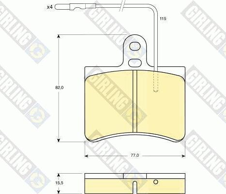 Girling 6103159 - Bremžu uzliku kompl., Disku bremzes adetalas.lv