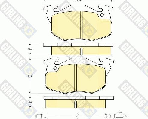 Girling 6103273 - Bremžu uzliku kompl., Disku bremzes adetalas.lv