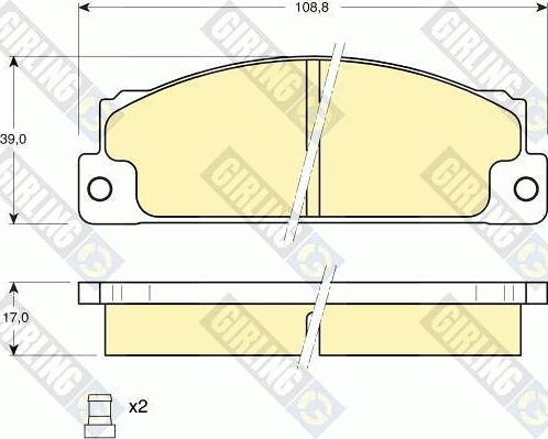 Girling 6102963 - Bremžu uzliku kompl., Disku bremzes adetalas.lv