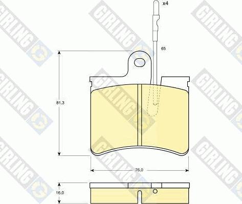 Girling 6102879 - Bremžu uzliku kompl., Disku bremzes adetalas.lv