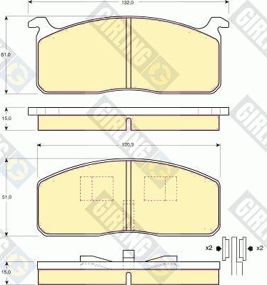 Girling 6102339 - Bremžu uzliku kompl., Disku bremzes adetalas.lv