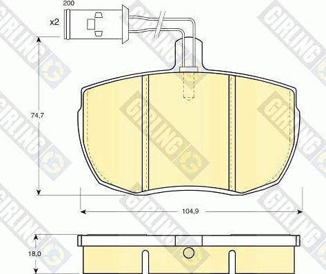 Girling 6107796 - Bremžu uzliku kompl., Disku bremzes adetalas.lv