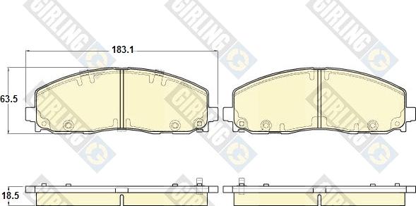 Girling 6119442 - Bremžu uzliku kompl., Disku bremzes adetalas.lv