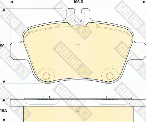 Girling 6119204 - Bremžu uzliku kompl., Disku bremzes adetalas.lv