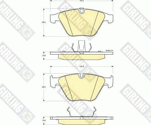 Girling 6114982 - Bremžu uzliku kompl., Disku bremzes adetalas.lv