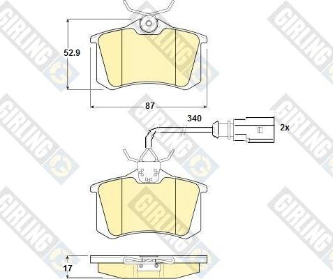 Girling 6114171 - Bremžu uzliku kompl., Disku bremzes adetalas.lv