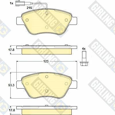 Girling 6114824 - Bremžu uzliku kompl., Disku bremzes adetalas.lv