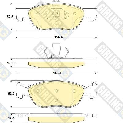 Girling 6114872 - Bremžu uzliku kompl., Disku bremzes adetalas.lv