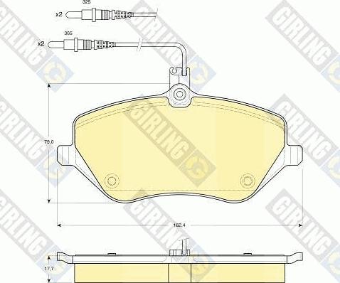 Girling 6115951 - Bremžu uzliku kompl., Disku bremzes adetalas.lv