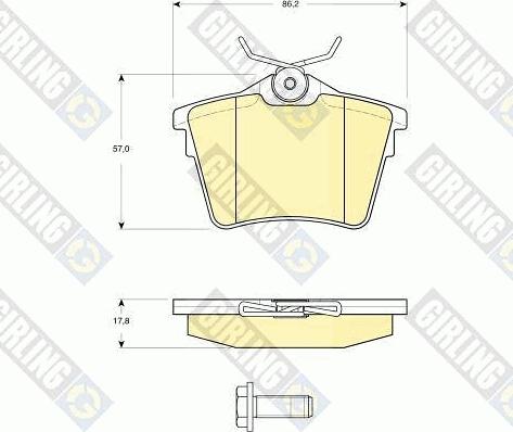 Girling 6115961 - Bremžu uzliku kompl., Disku bremzes adetalas.lv