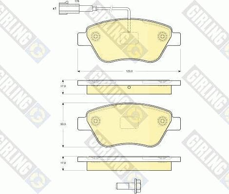 Girling 6115904 - Bremžu uzliku kompl., Disku bremzes adetalas.lv