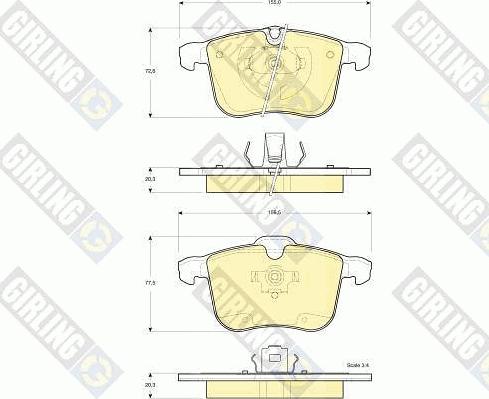 Girling 6115672 - Bremžu uzliku kompl., Disku bremzes adetalas.lv