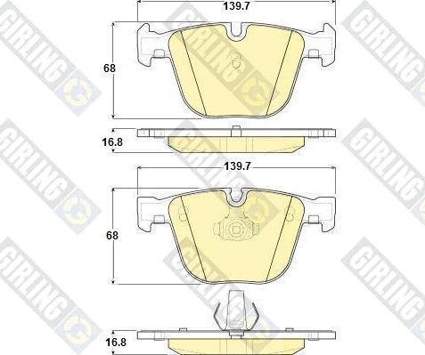 Girling 6115022 - Bremžu uzliku kompl., Disku bremzes adetalas.lv