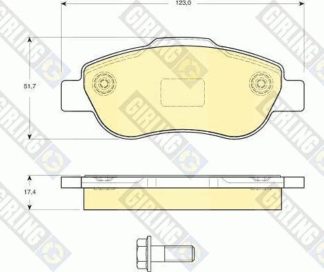 Girling 6115894 - Bremžu uzliku kompl., Disku bremzes adetalas.lv