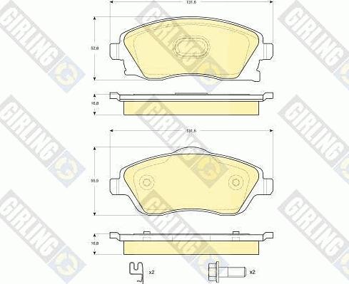 Girling 6115701 - Bremžu uzliku kompl., Disku bremzes adetalas.lv