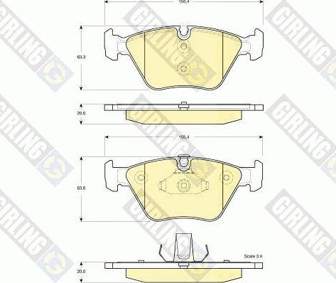 Girling 6115772 - Bremžu uzliku kompl., Disku bremzes adetalas.lv