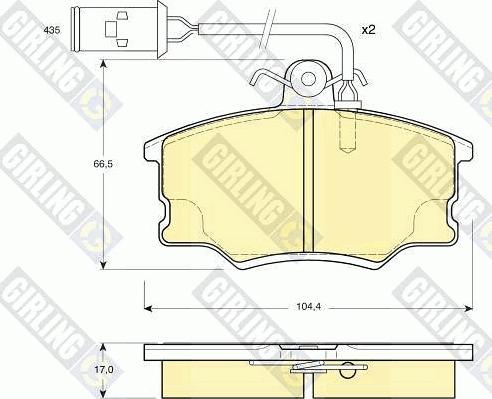 Girling 6110541 - Bremžu uzliku kompl., Disku bremzes adetalas.lv