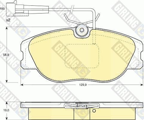 Girling 6110581 - Bremžu uzliku kompl., Disku bremzes adetalas.lv