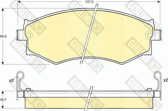 Girling 6110089 - Bremžu uzliku kompl., Disku bremzes adetalas.lv