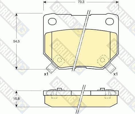 Girling 6110079 - Bremžu uzliku kompl., Disku bremzes adetalas.lv