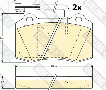 Girling 6111919 - Bremžu uzliku kompl., Disku bremzes adetalas.lv