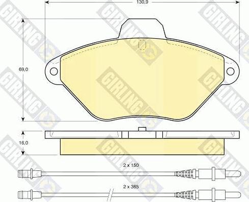 Girling 6111023 - Bremžu uzliku kompl., Disku bremzes adetalas.lv