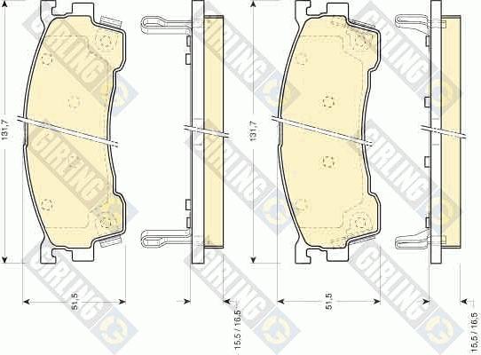 Girling 6111399 - Bremžu uzliku kompl., Disku bremzes adetalas.lv