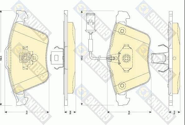 Girling 6118322 - Bremžu uzliku kompl., Disku bremzes adetalas.lv