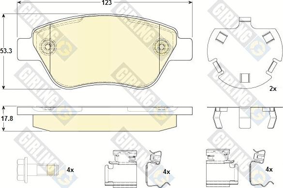 Girling 6118794 - Bremžu uzliku kompl., Disku bremzes adetalas.lv